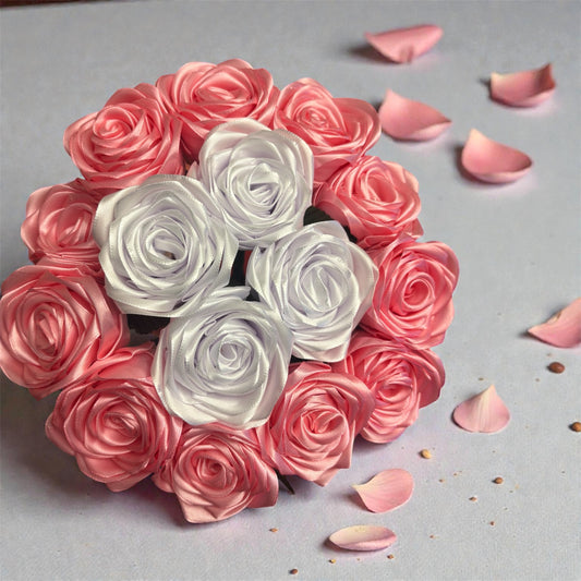 15 Pink and White Roses